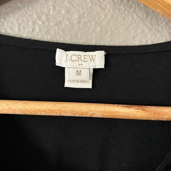 J.Crew Crepe Henley Popover Tunic Blouse Black Long Sleeve Women’s M - Picture 6 of 13